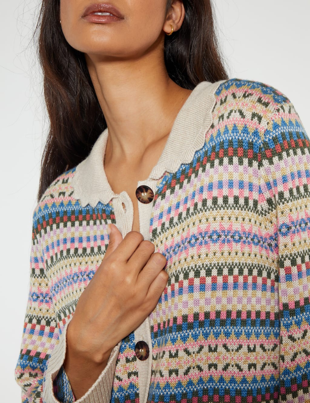 Fair Isle Collared Cardigan