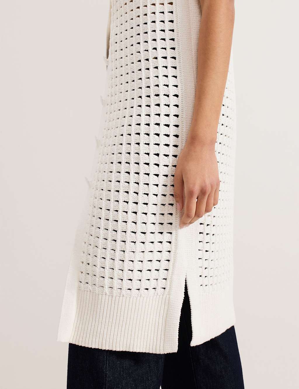 Pure Cotton Textured Longline Cardigan 6 of 7