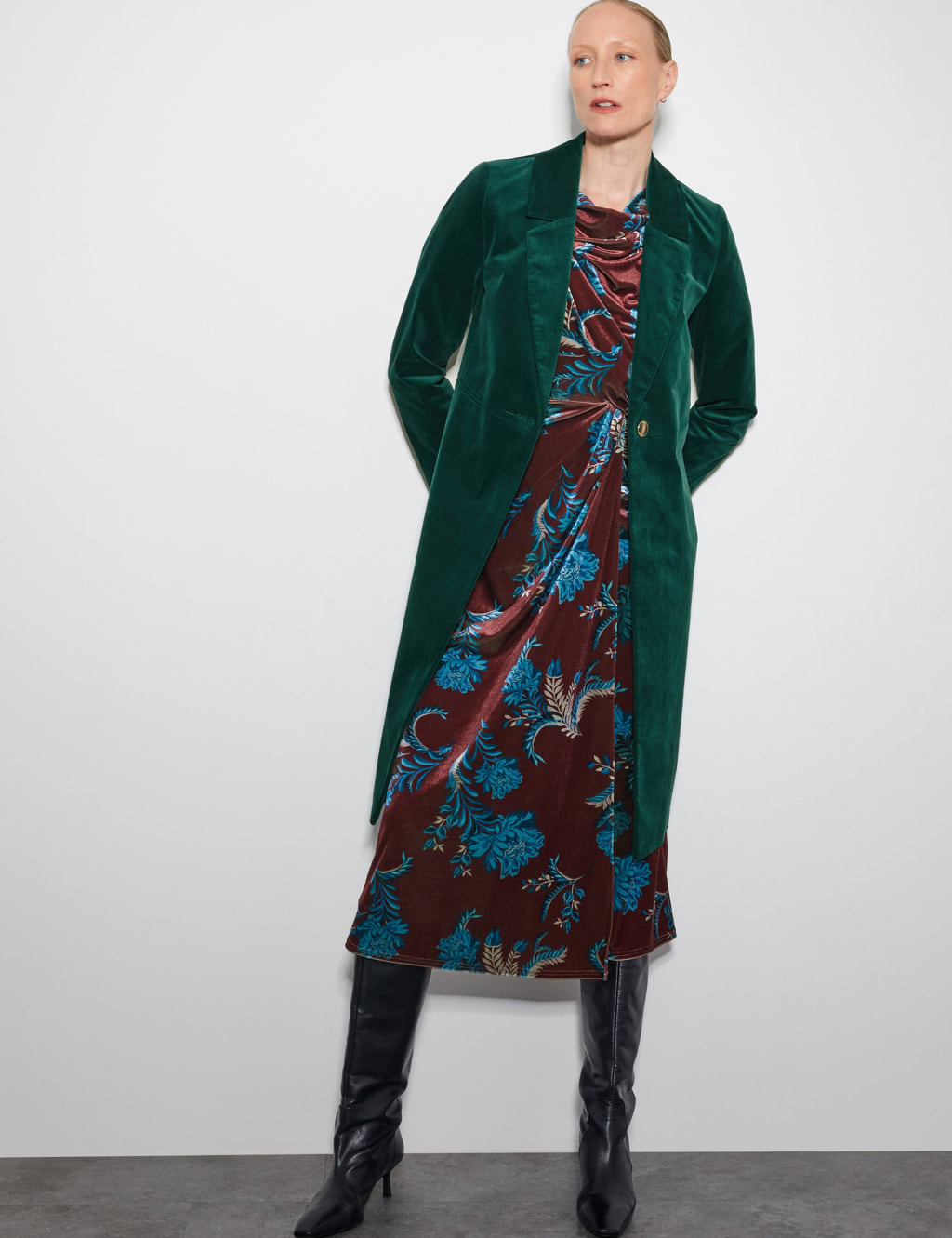 Velvet Single Breasted Coat 3 of 6