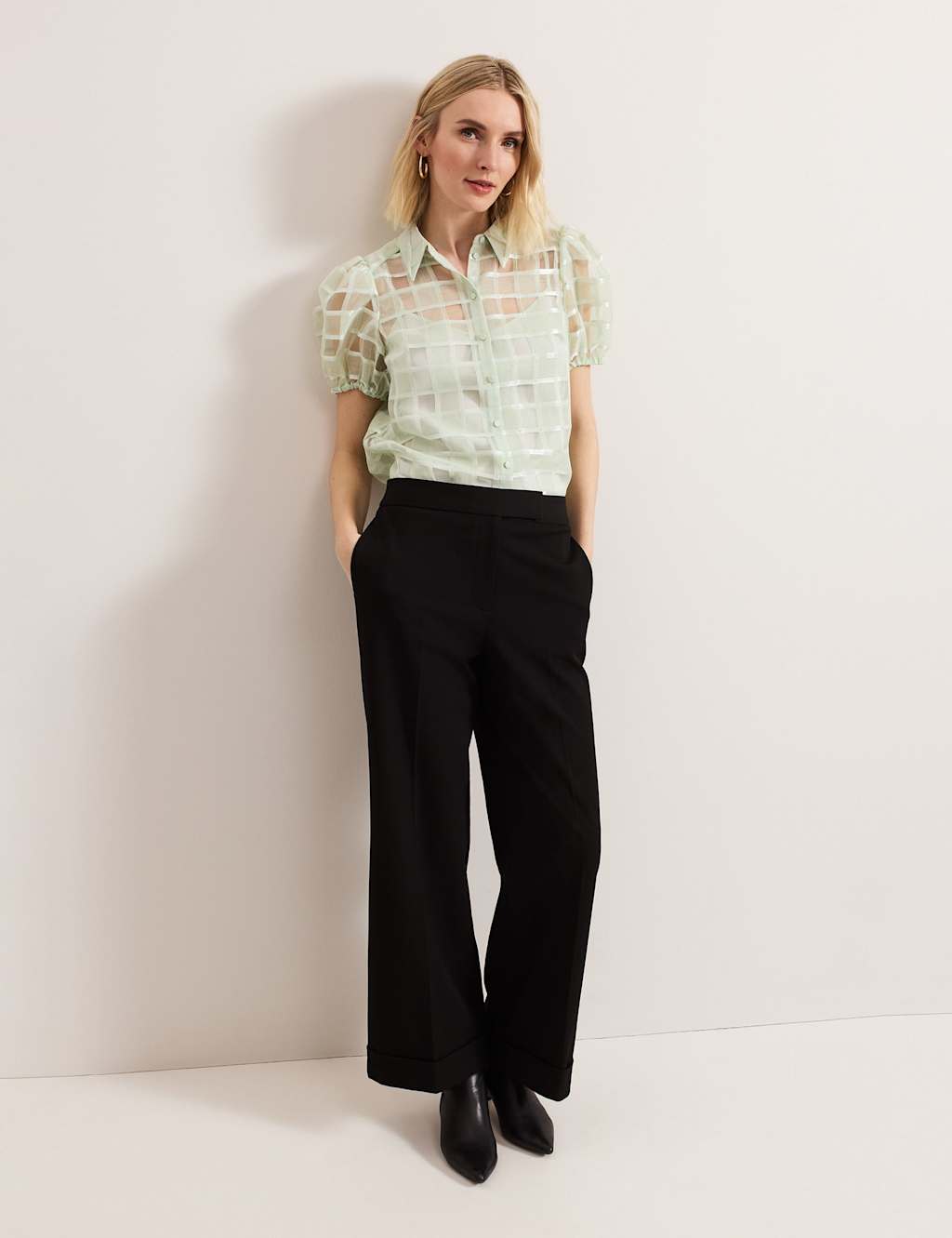 Checked Puff Sleeve Blouse 4 of 7