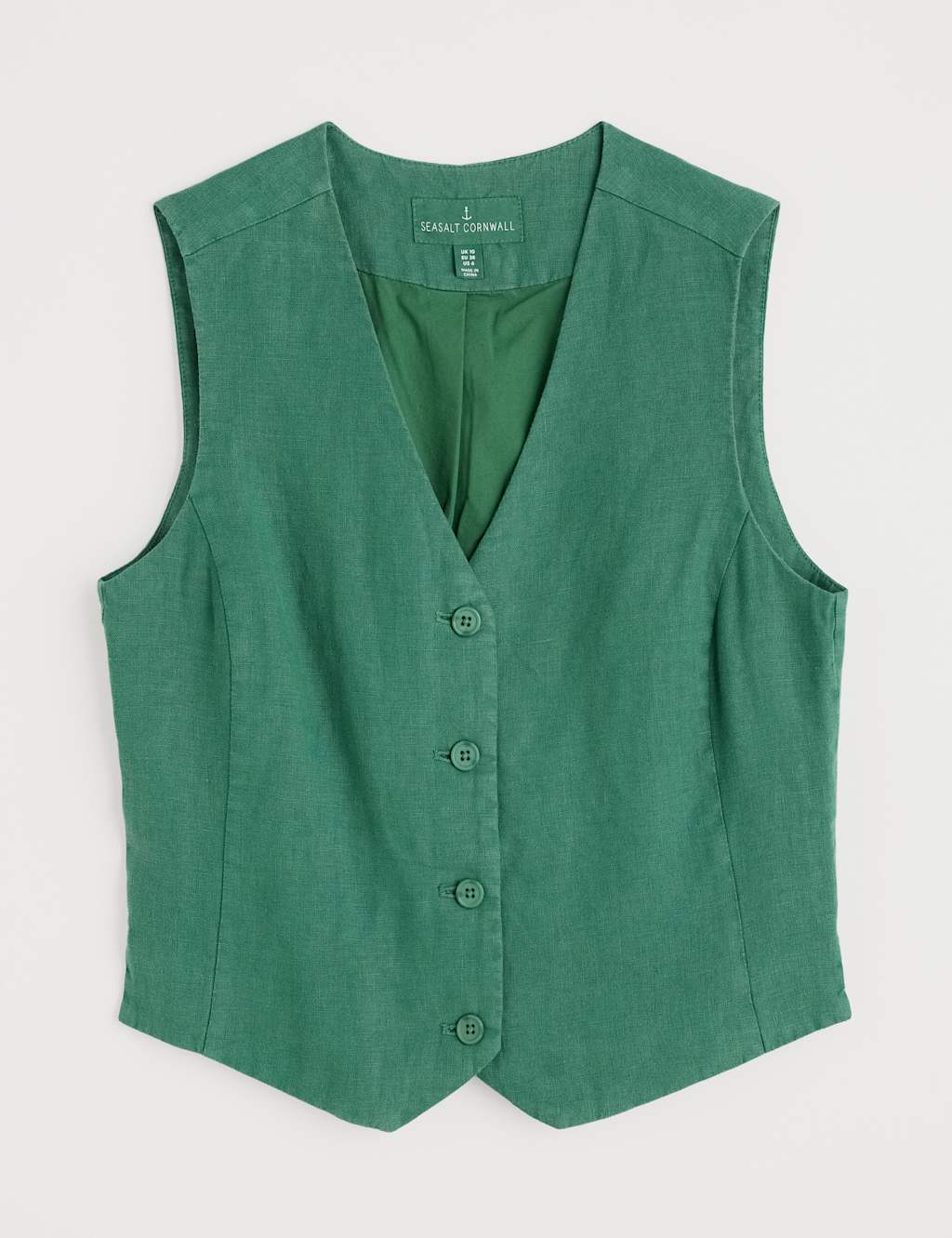 Pure Linen Single Breasted Waistcoat 2 of 4