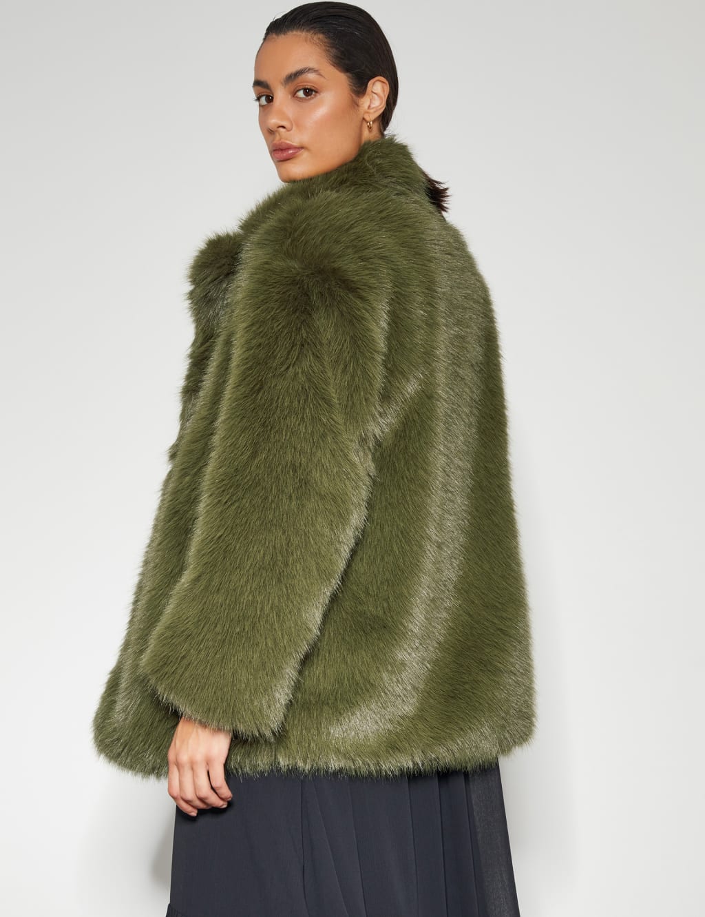 Faux Fur Revere Collar Coat Monsoon M S