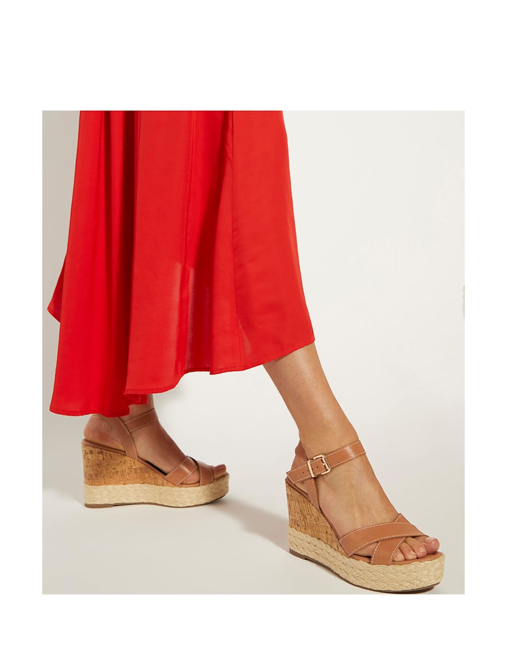Leather Ankle Strap Wedge Sandals 2 of 7