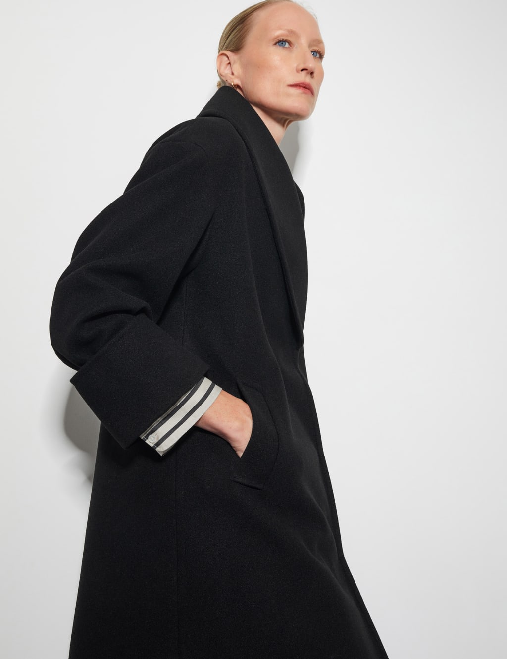 Shawl collar wrap coat discount