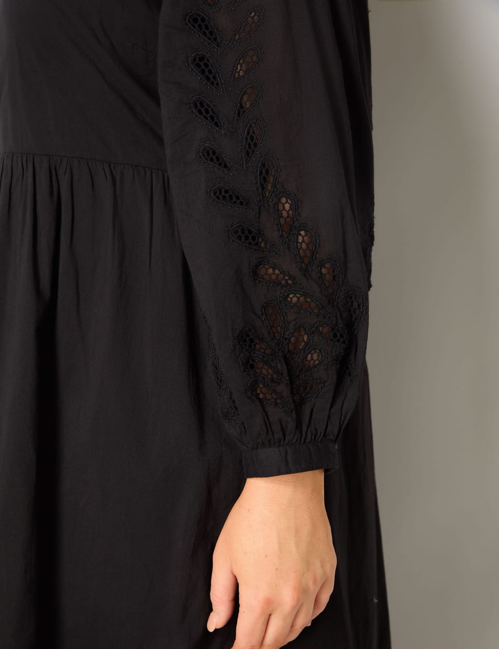 Pure Cotton Cutwork Detail Tiered Dress | Live Unlimited London | M&S