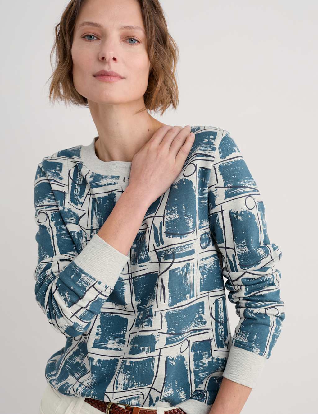 Pure Cotton Geometric Sweatshirt 3 of 4
