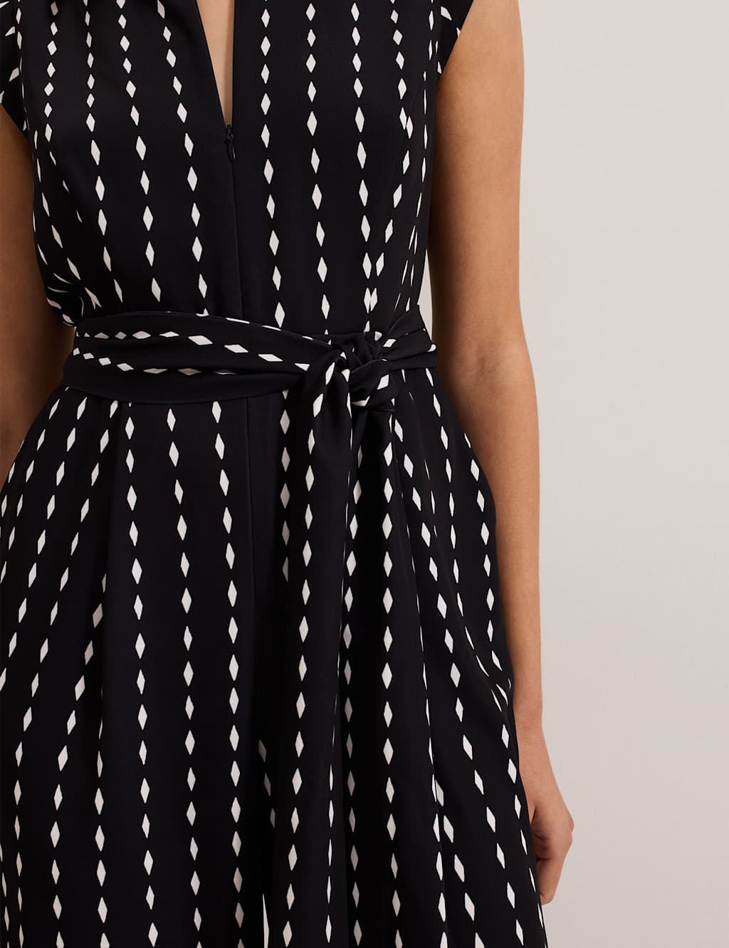 Geometric Belted Cropped Wide Leg Jumpsuit 8 of 8