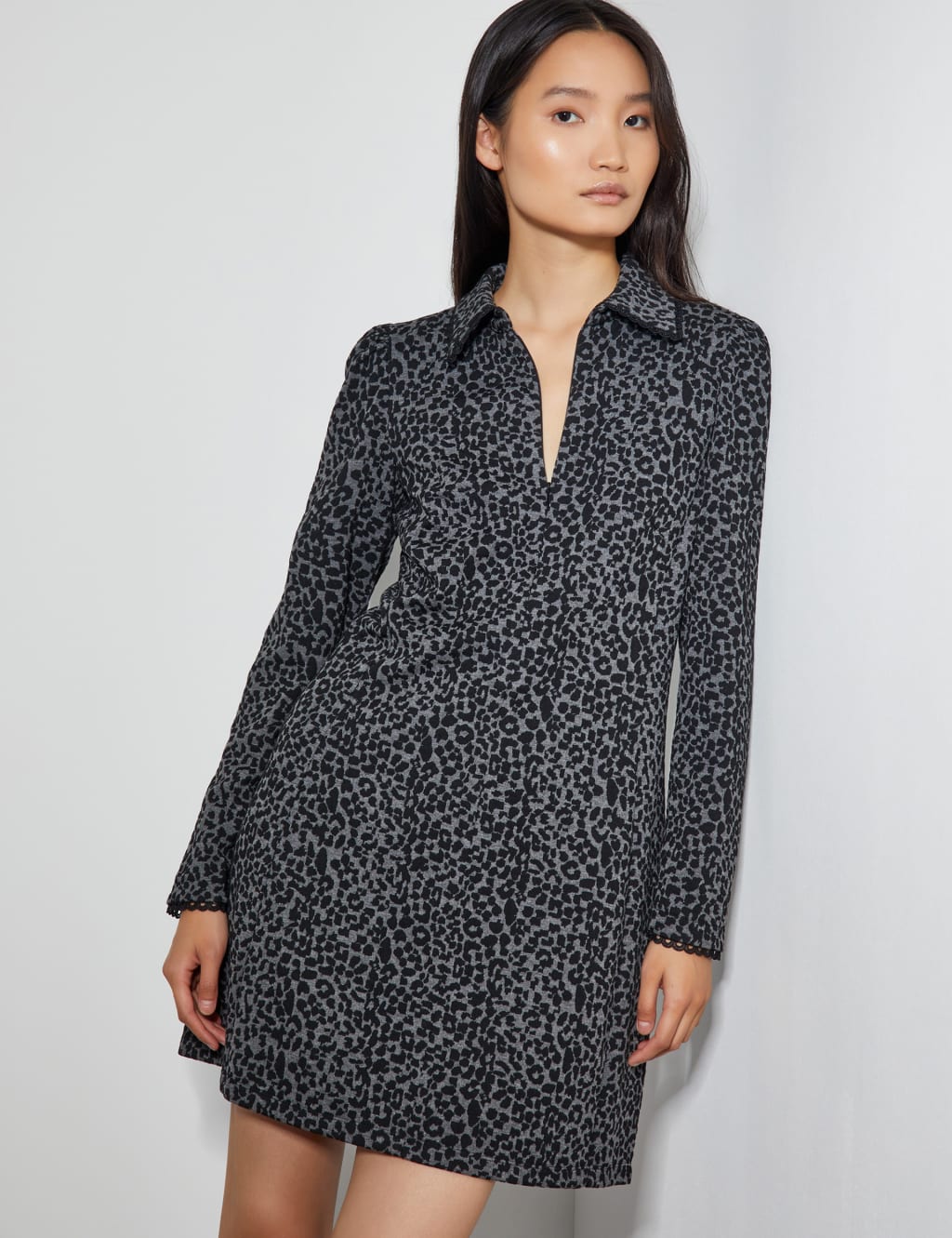 M&s animal print shirt dress cheap
