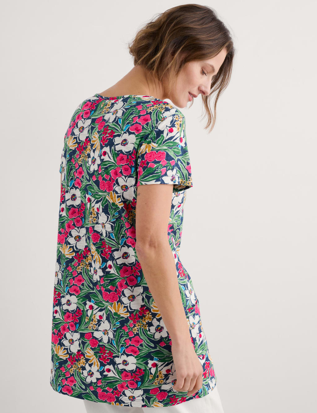 Pure Cotton Floral Tunic 3 of 4