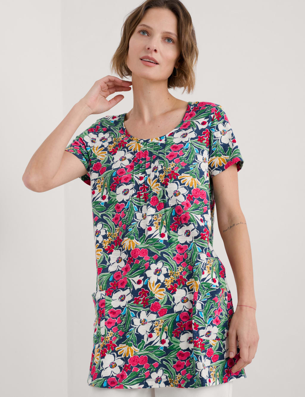 Pure Cotton Floral Tunic 4 of 4