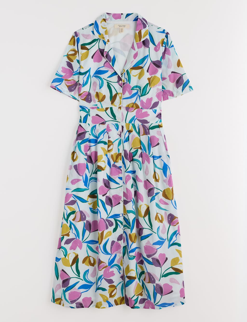 Pure Cotton Floral Collared Shirt Dress 2 of 5