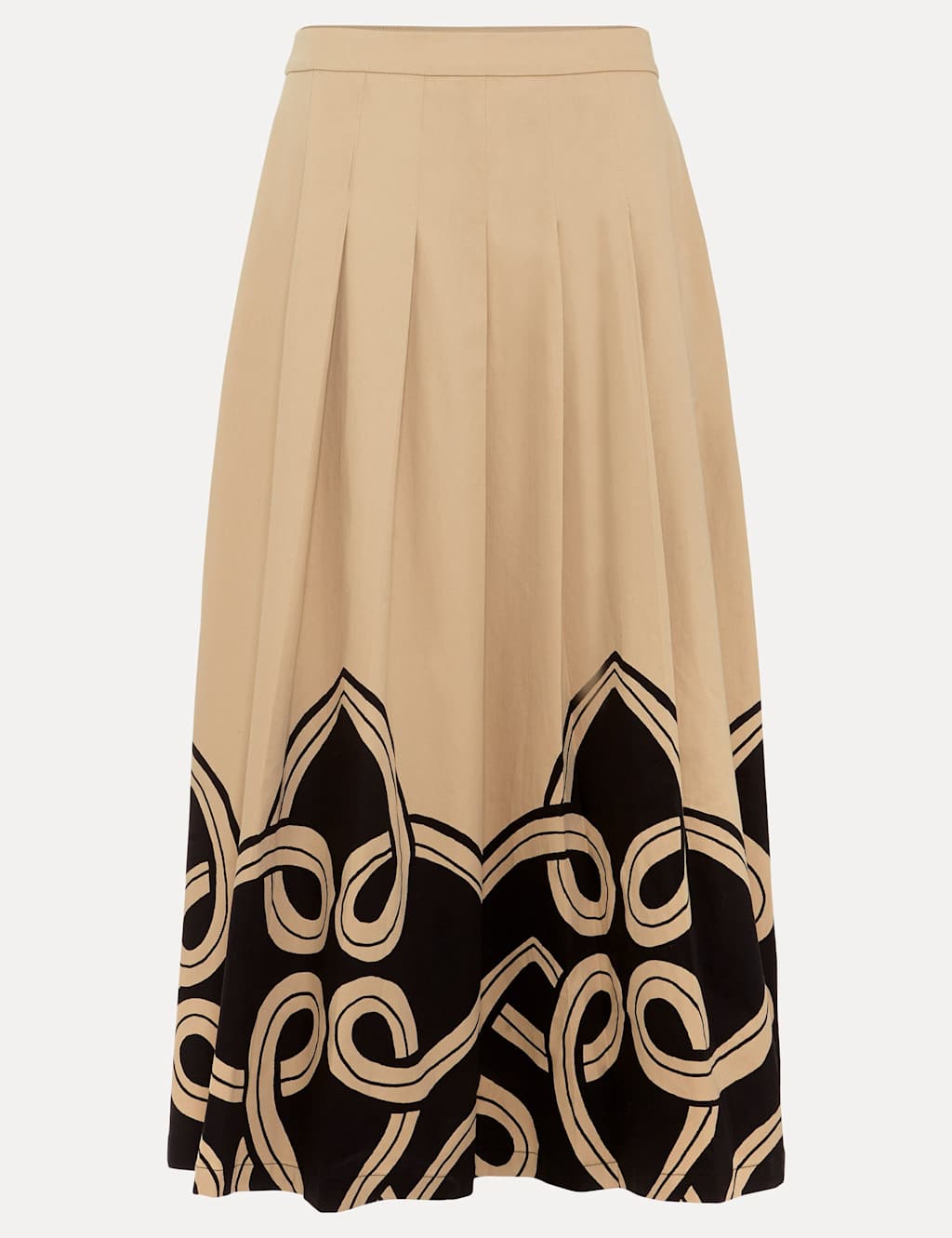 Cotton Rich Printed Midi A-Line Skirt 2 of 7