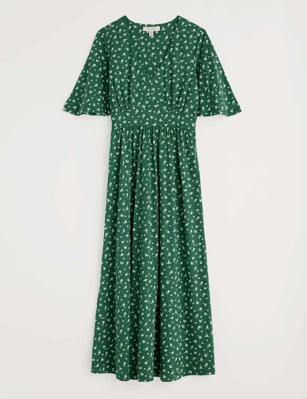 Pure Cotton Floral V-Neck Midi Waisted Dress 2 of 5