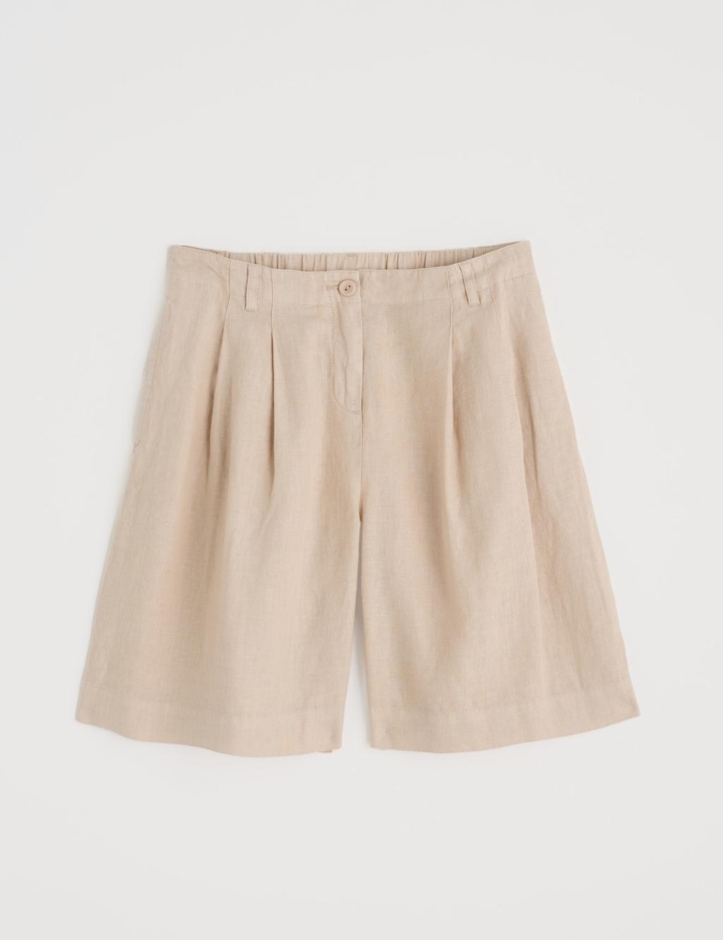 Pure Linen Pleat Front Shorts 2 of 4