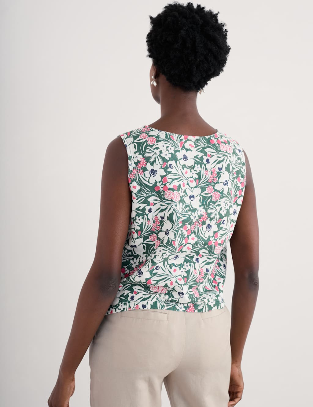 Pure Linen Floral Vest 3 of 4
