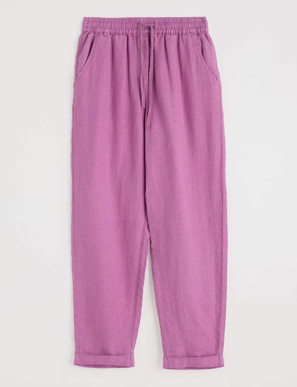 Pure Linen Tapered Cropped Trousers 2 of 4