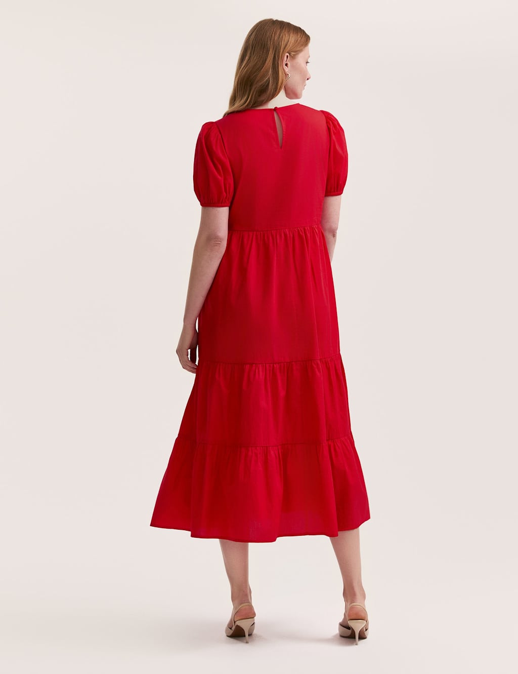 Pure Cotton Midi Tiered Dress 2 of 3