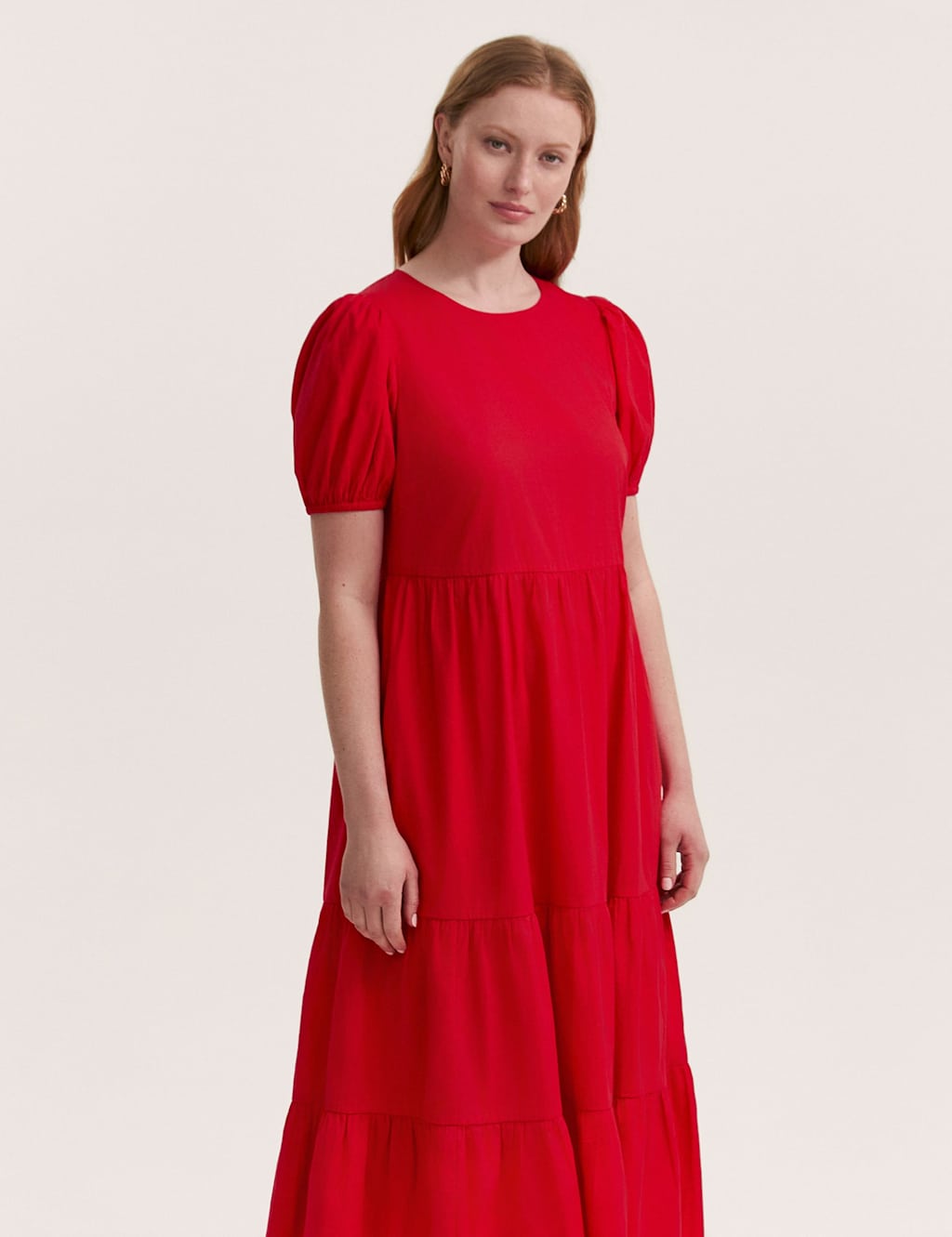 Pure Cotton Midi Tiered Dress 3 of 3
