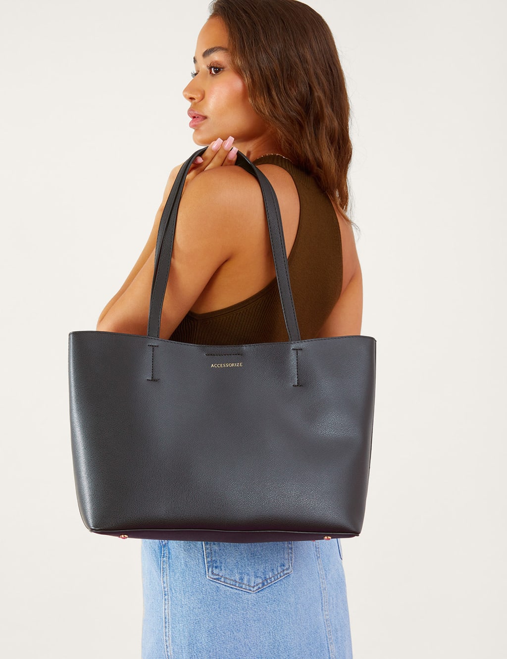 Large structured tote bag shop