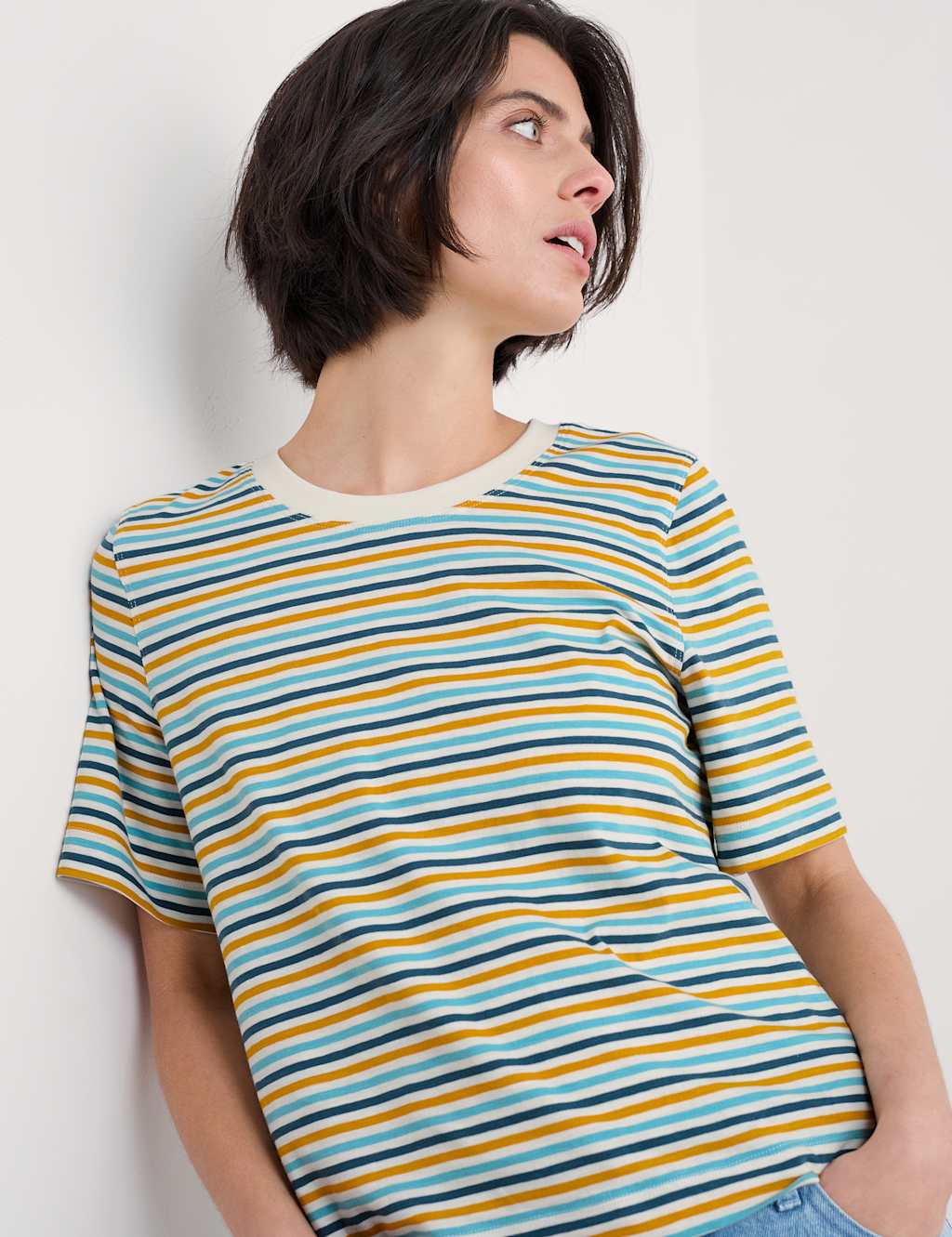 Pure Cotton Striped Relaxed T-Shirt 3 of 4