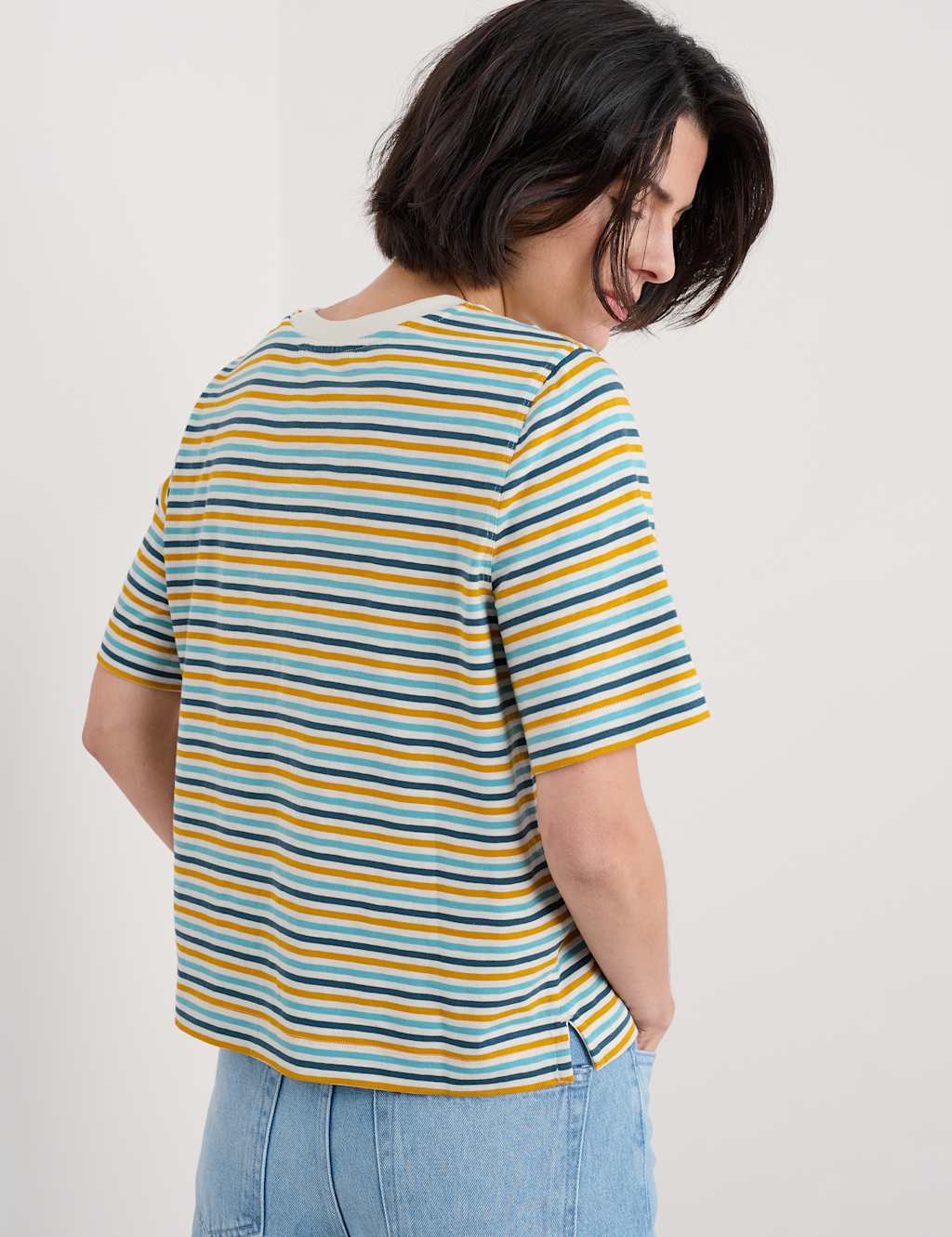 Pure Cotton Striped Relaxed T-Shirt 4 of 4
