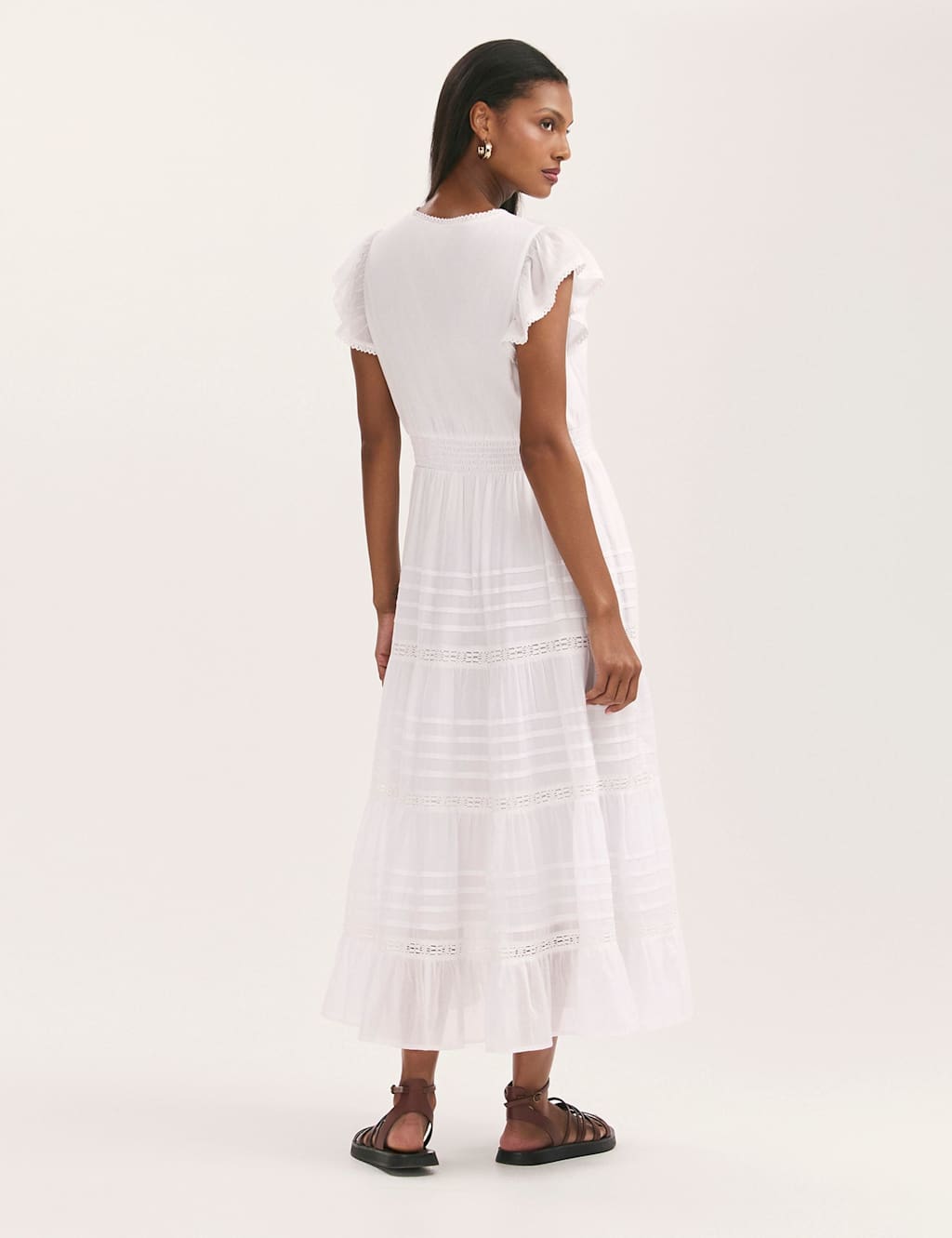Pure Cotton Midi Tiered Dress 2 of 5