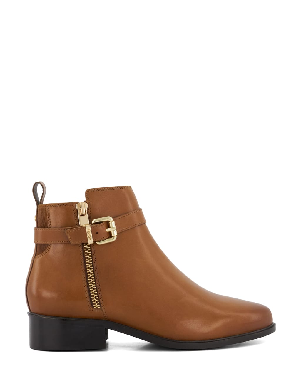 Wide Fit Leather Block Heel Ankle Boots Dune London M S