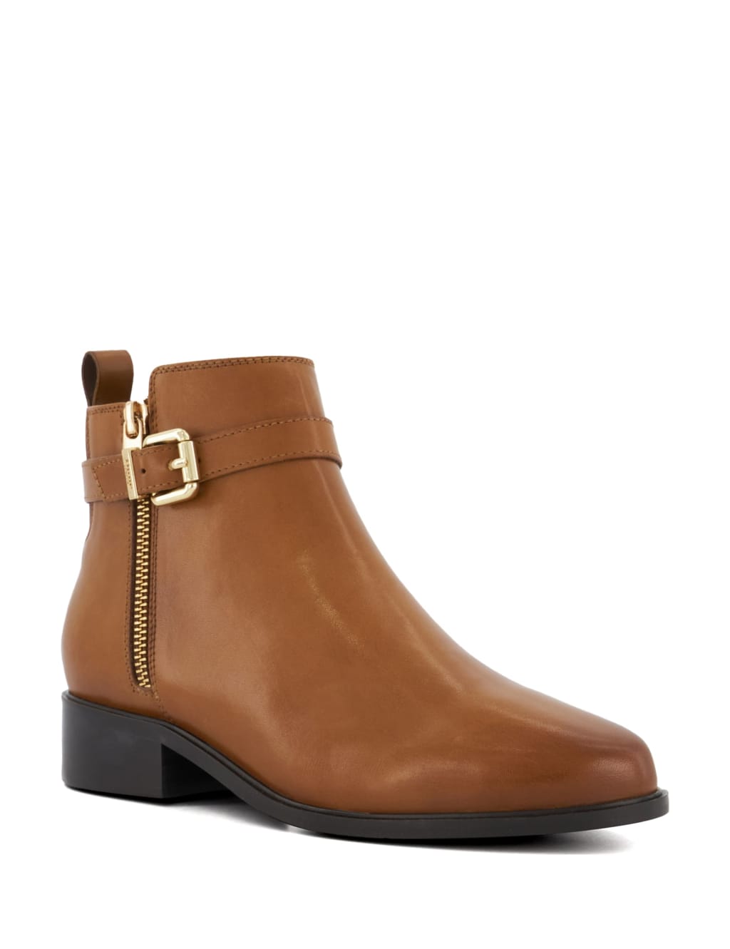 Wide Fit Leather Block Heel Ankle Boots Dune London M S