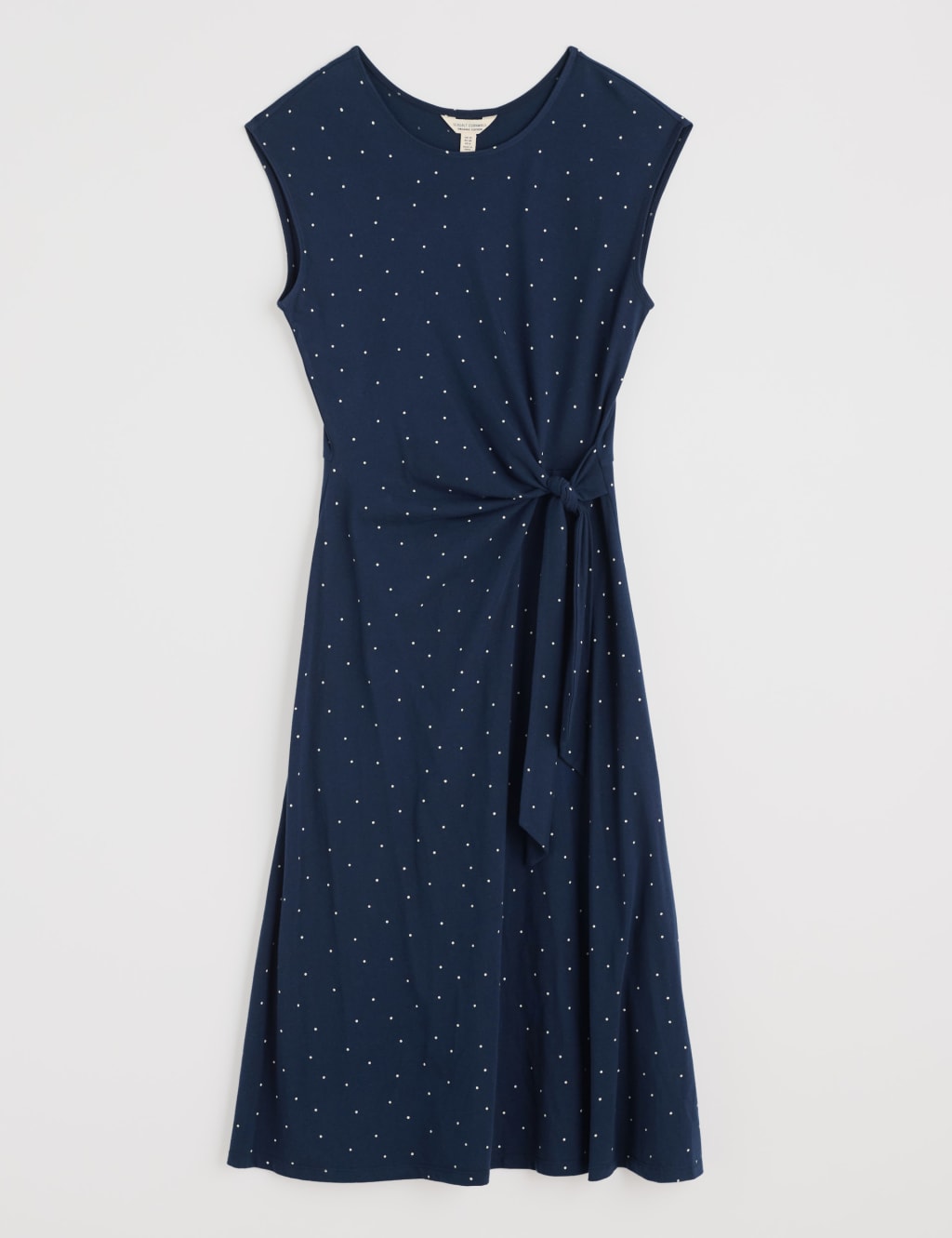 Cotton Rich Polka Dot Midi Waisted Dress 2 of 5
