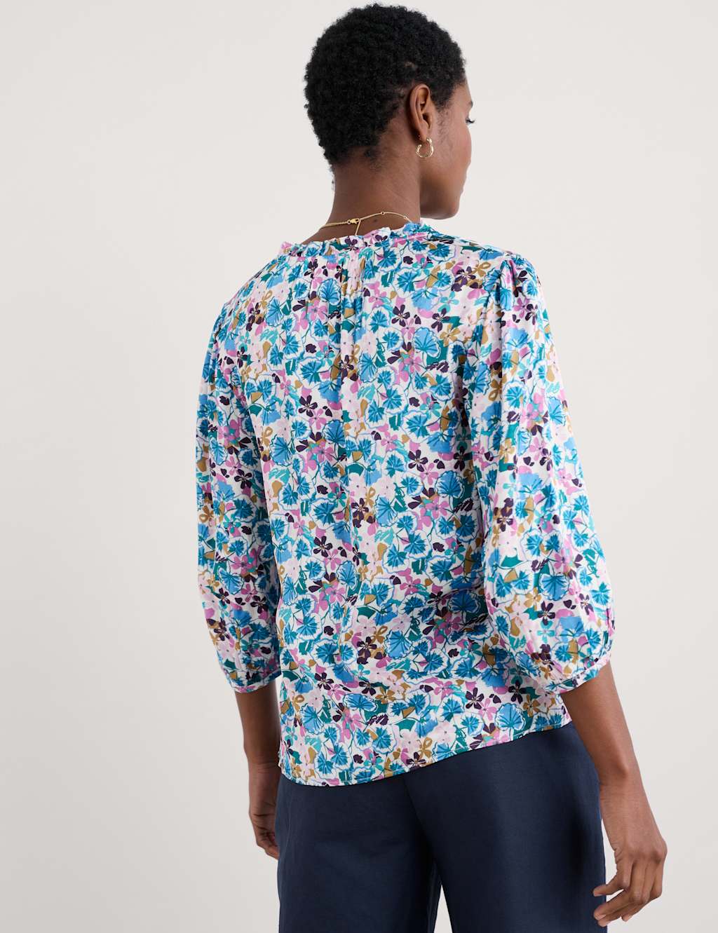 Floral Notch Neck Blouse 4 of 4