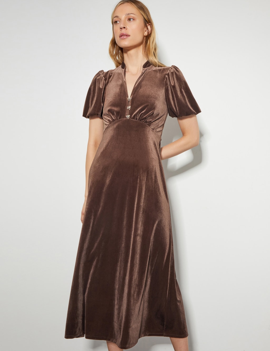 V neck maxi shift dress top