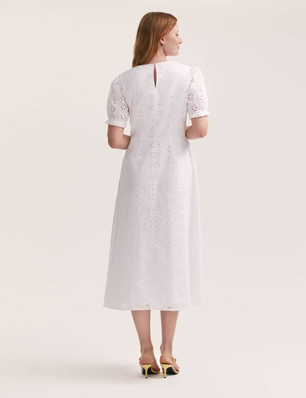 Pure Cotton Embroidered Midi Tea Dress 2 of 4