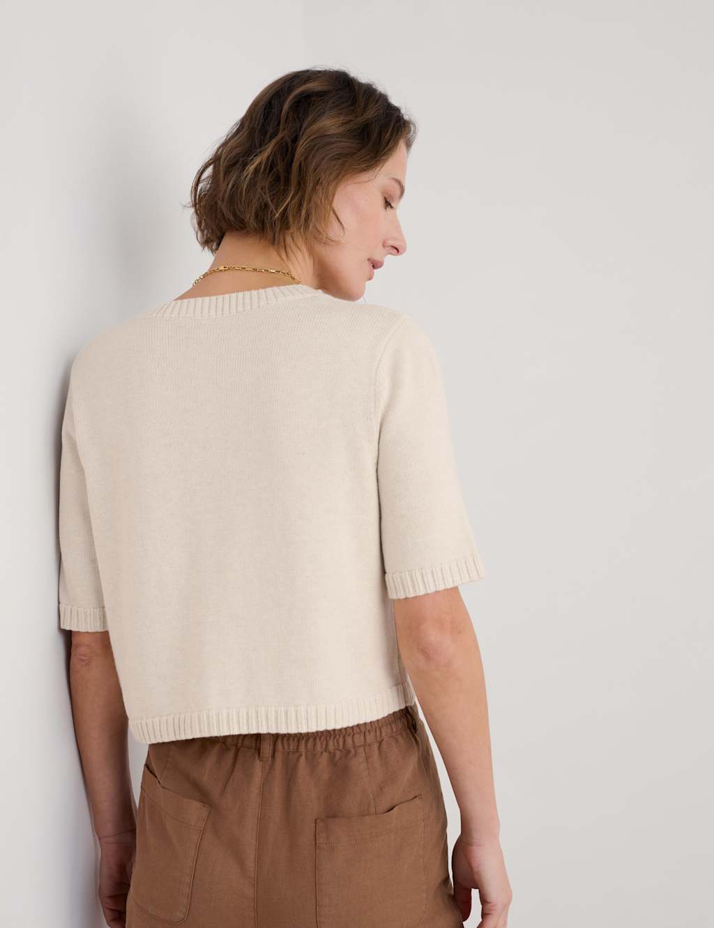 Pure Cotton Crew Neck Cardigan 4 of 4