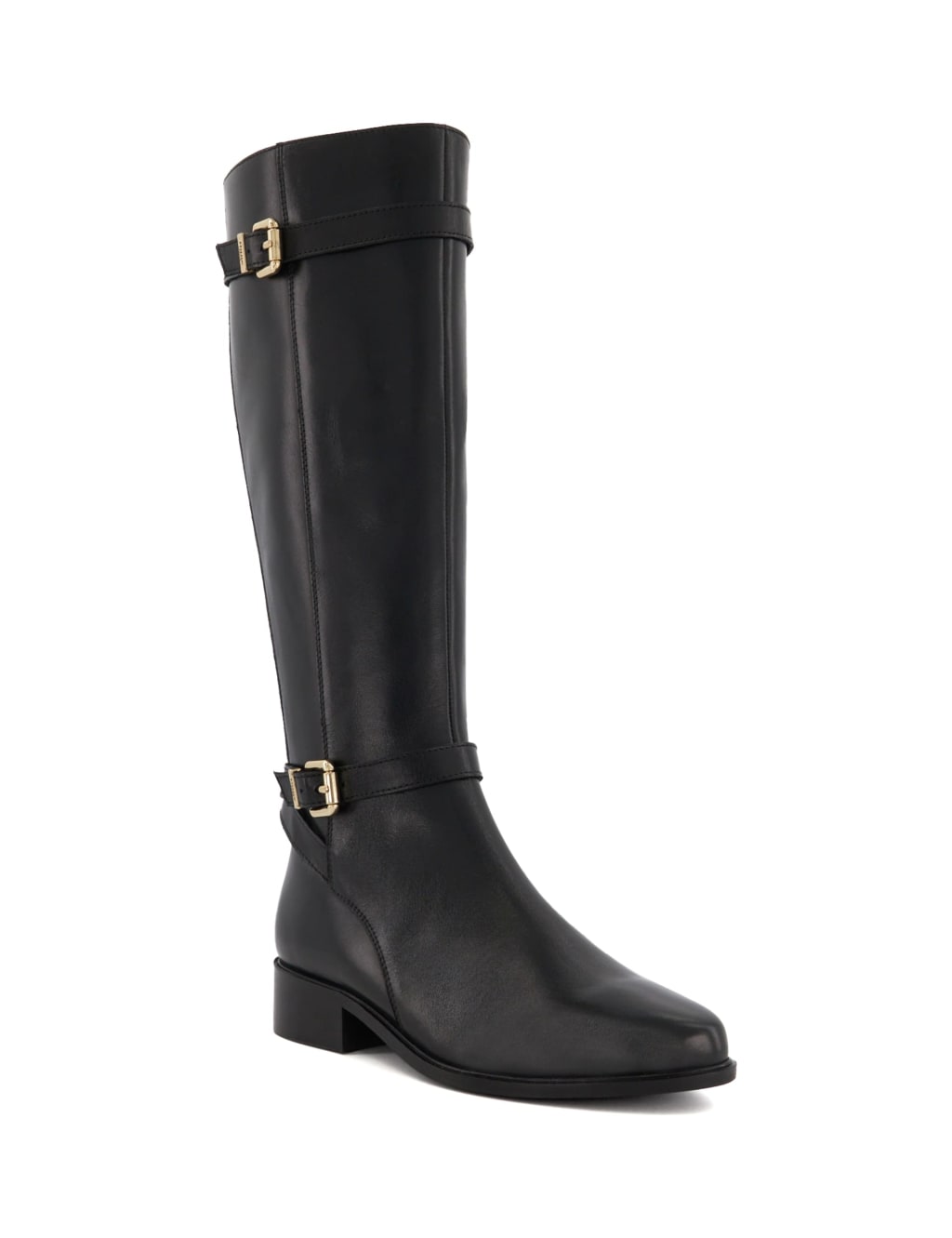 Wide Fit Leather Buckle Knee High Boots Dune London M S
