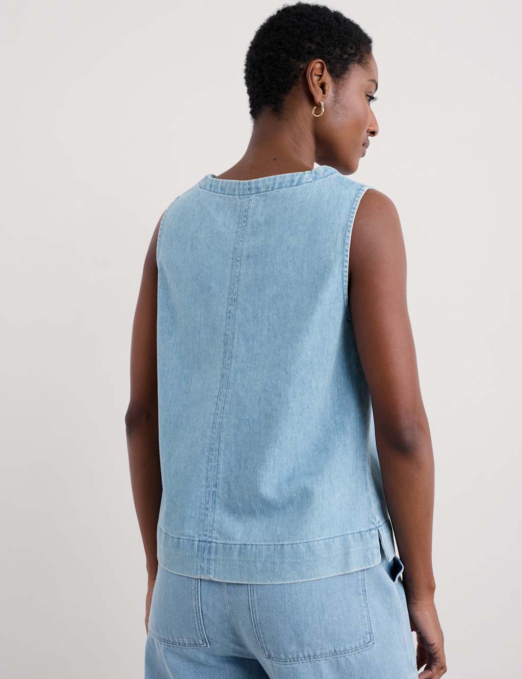 Cotton Blend Scoop Neck Vest 4 of 4