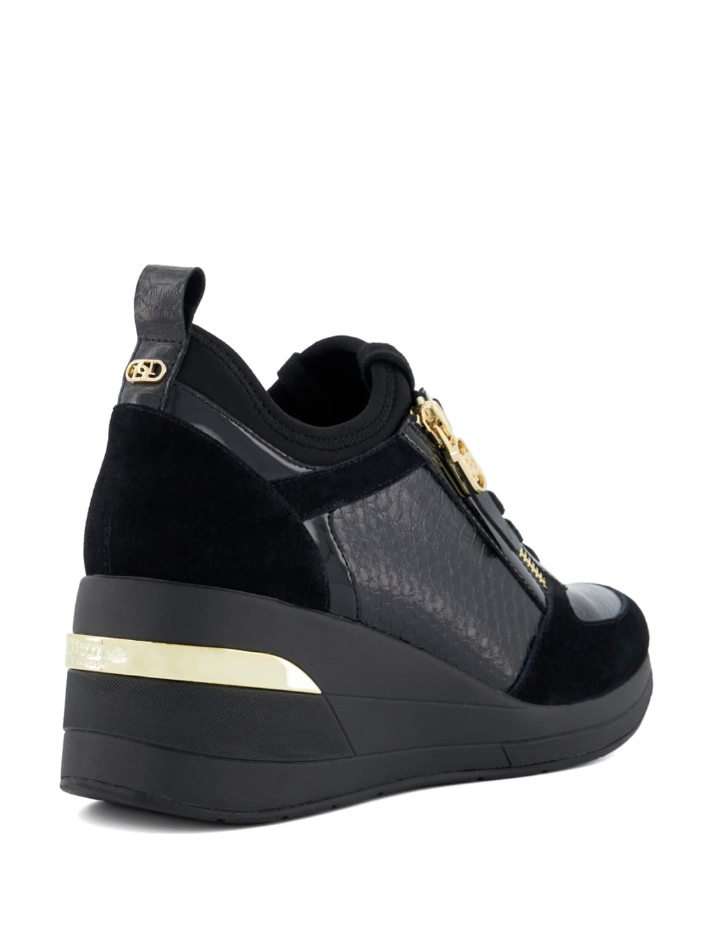 Leather Lace Up Side Detail Wedge Trainers 3 of 4