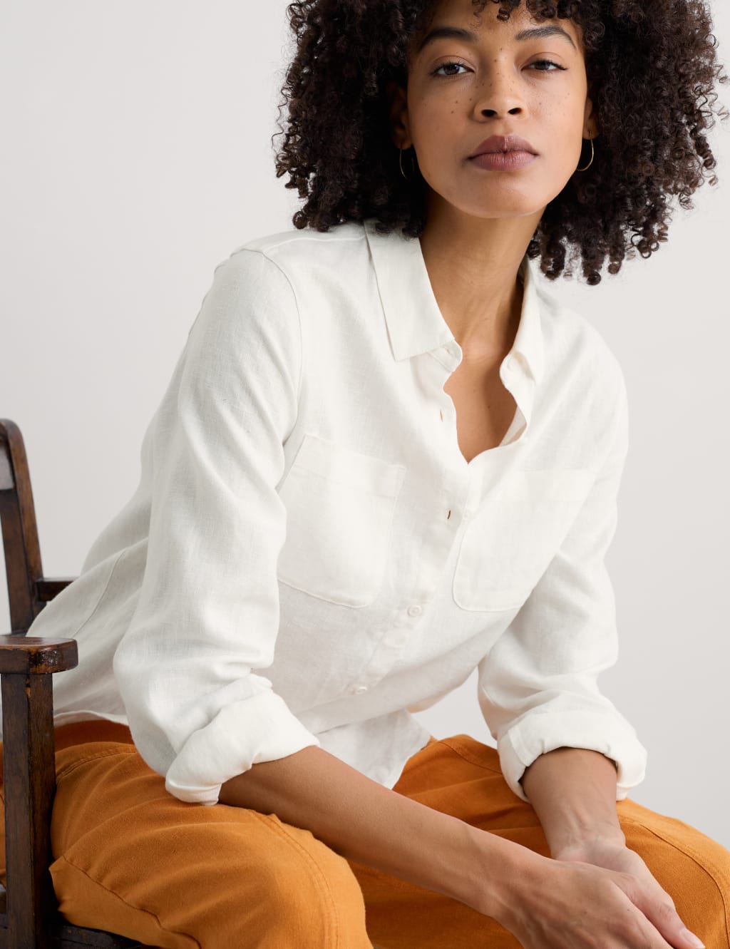 Pure Linen Collared Relaxed Shirt 4 of 5