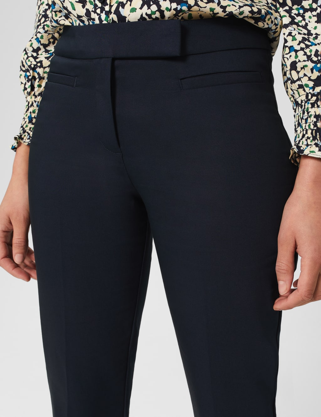 Cotton Blend Slim Fit Trousers 3 of 4