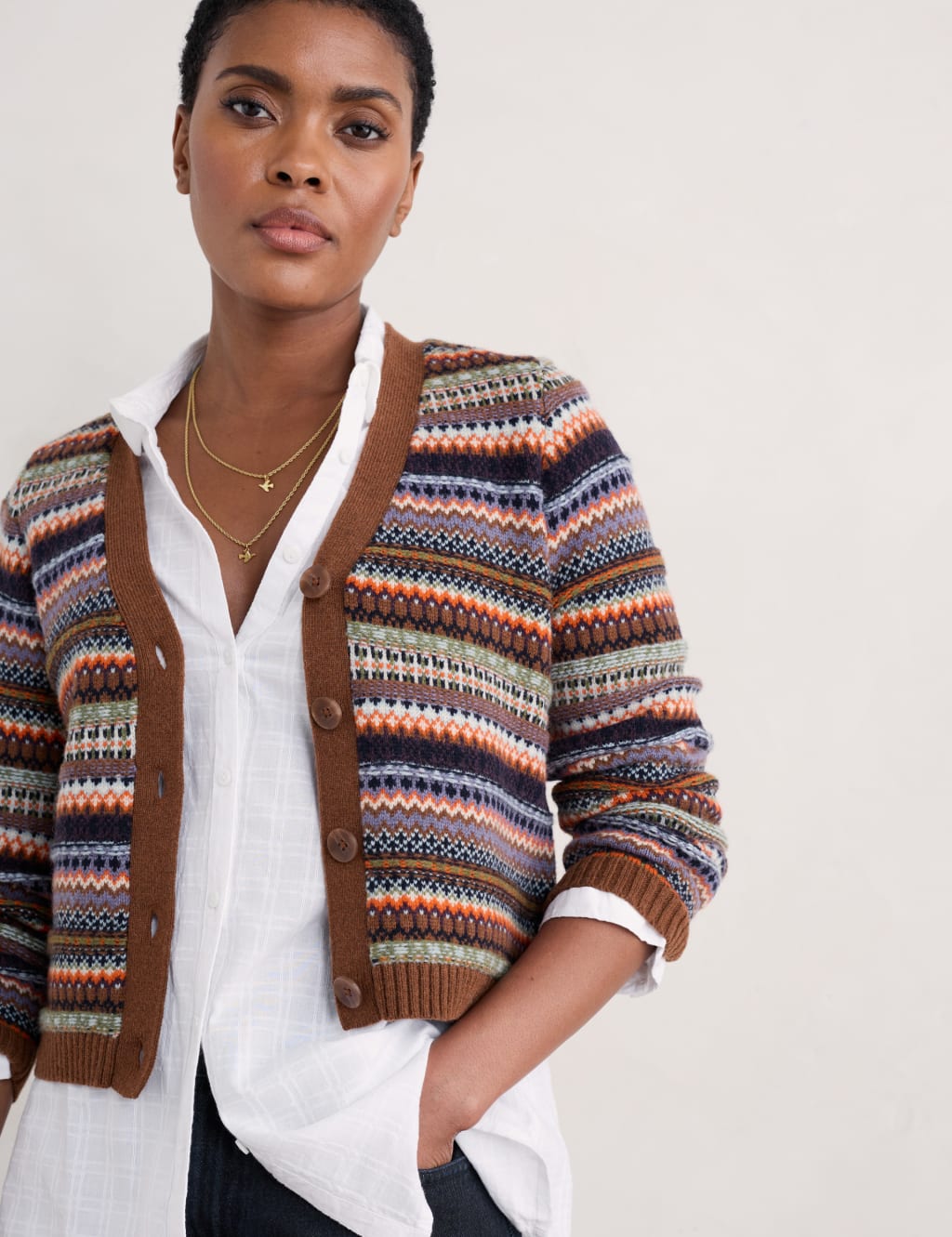 Wool Rich Striped V Neck Cardigan Seasalt Cornwall M S