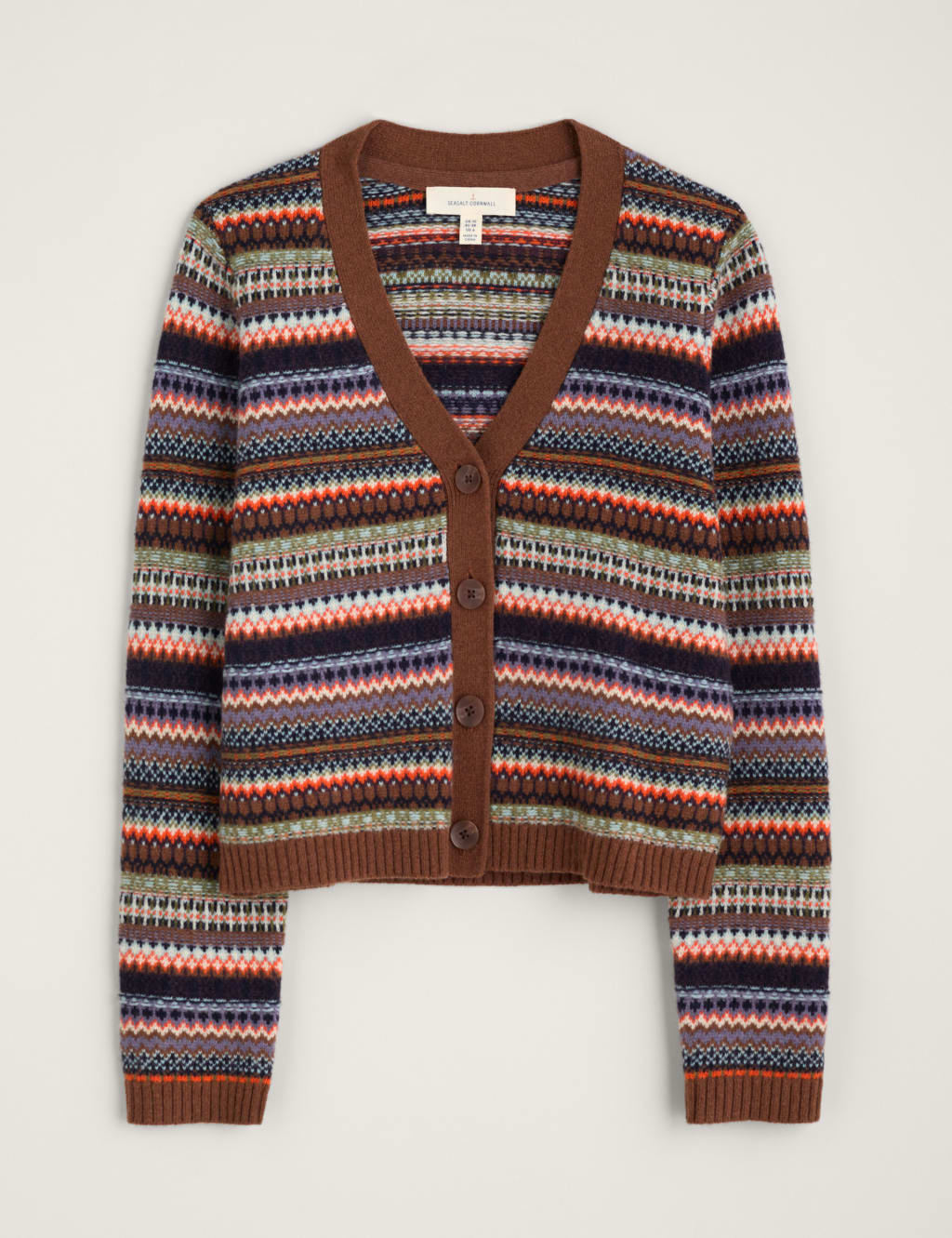 Wool Rich Striped V Neck Cardigan Seasalt Cornwall M S