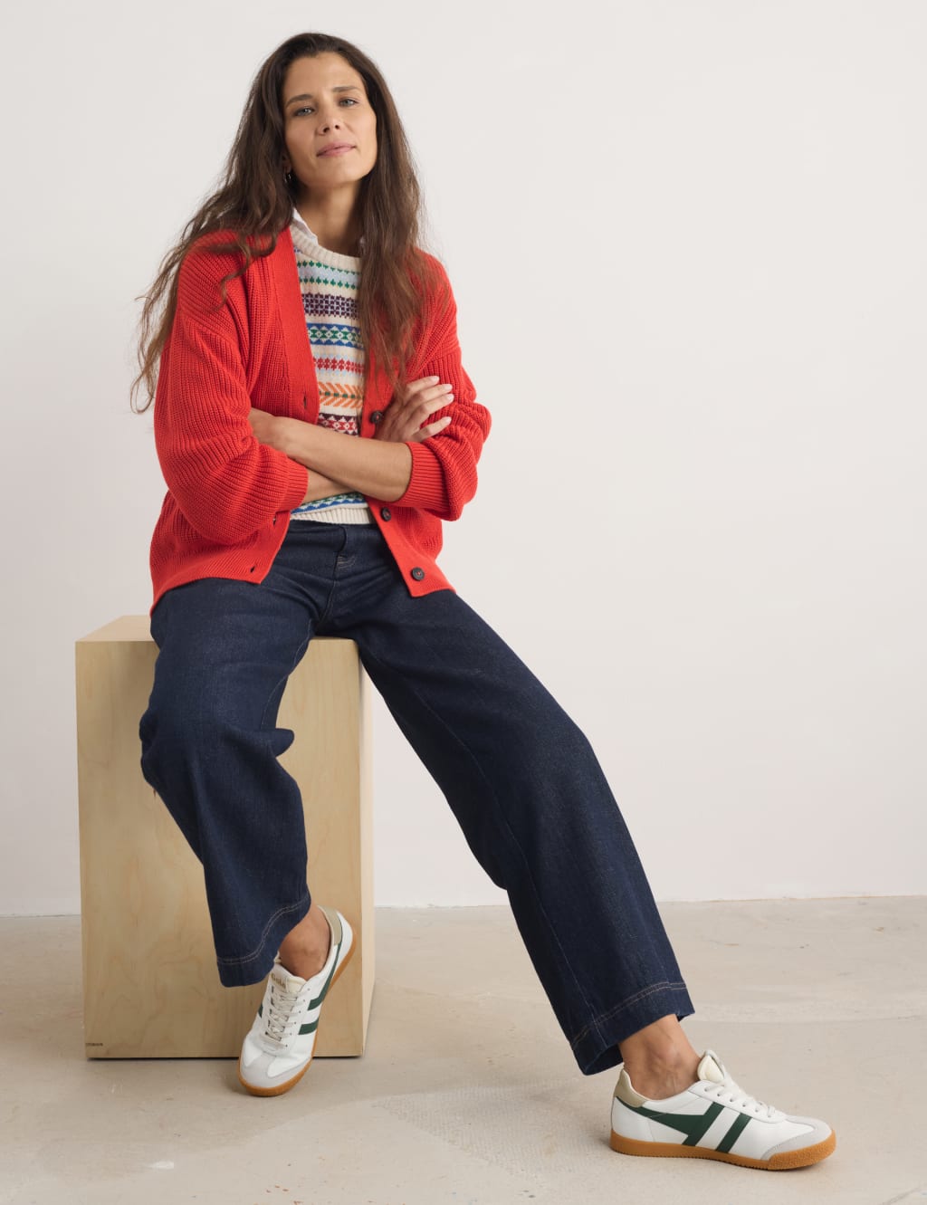 Pure Cotton Ribbed V-Neck Cardigan 1 of 4