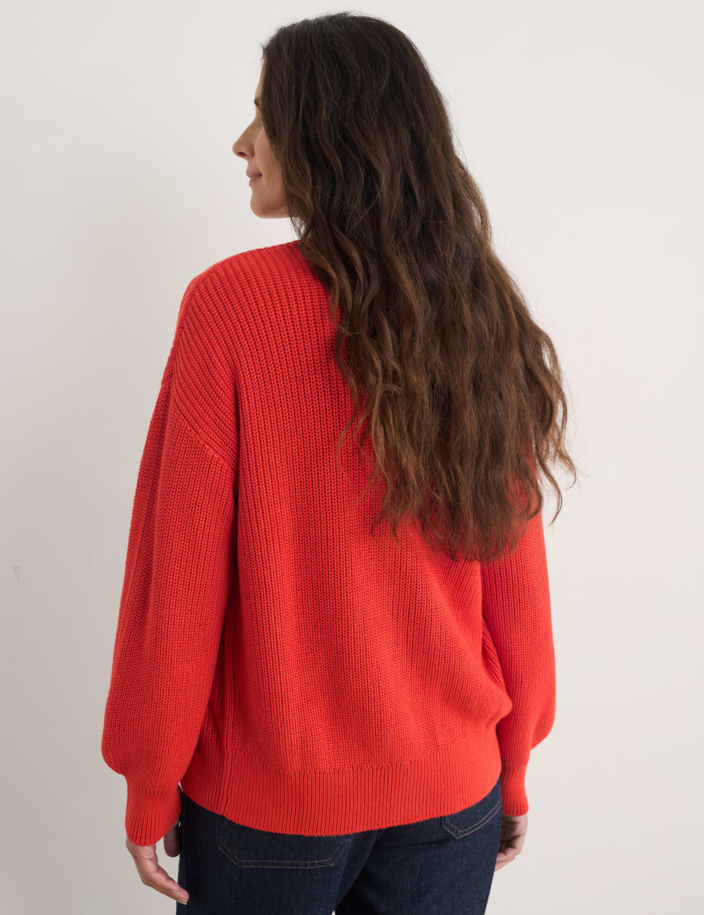 Pure Cotton Ribbed V-Neck Cardigan 4 of 4