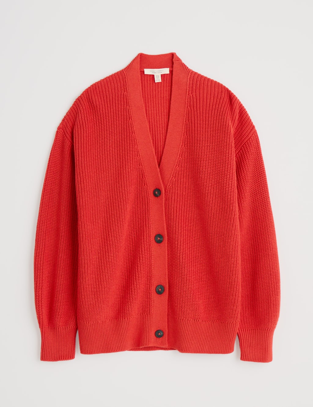 Pure Cotton Ribbed V-Neck Cardigan 2 of 4