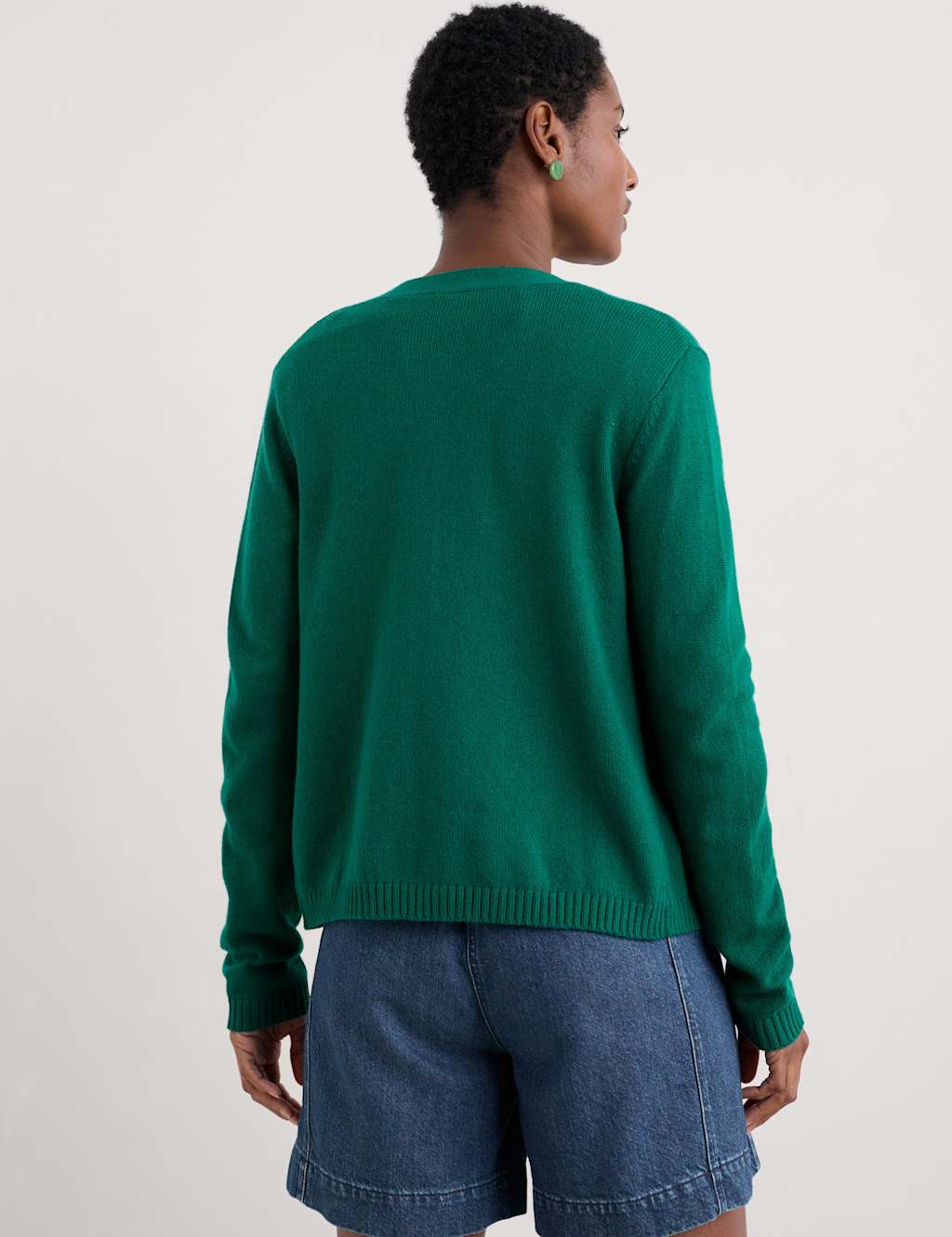 Cotton Blend Cardigan with Merino Wool 4 of 4
