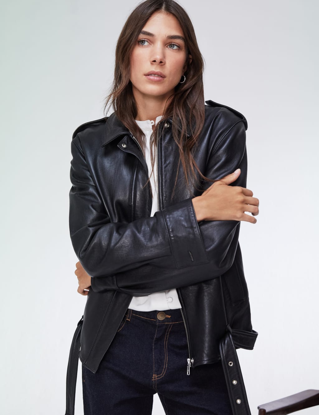 Crew Neck Button Through Puff Sleeve Blouse 7 of 9