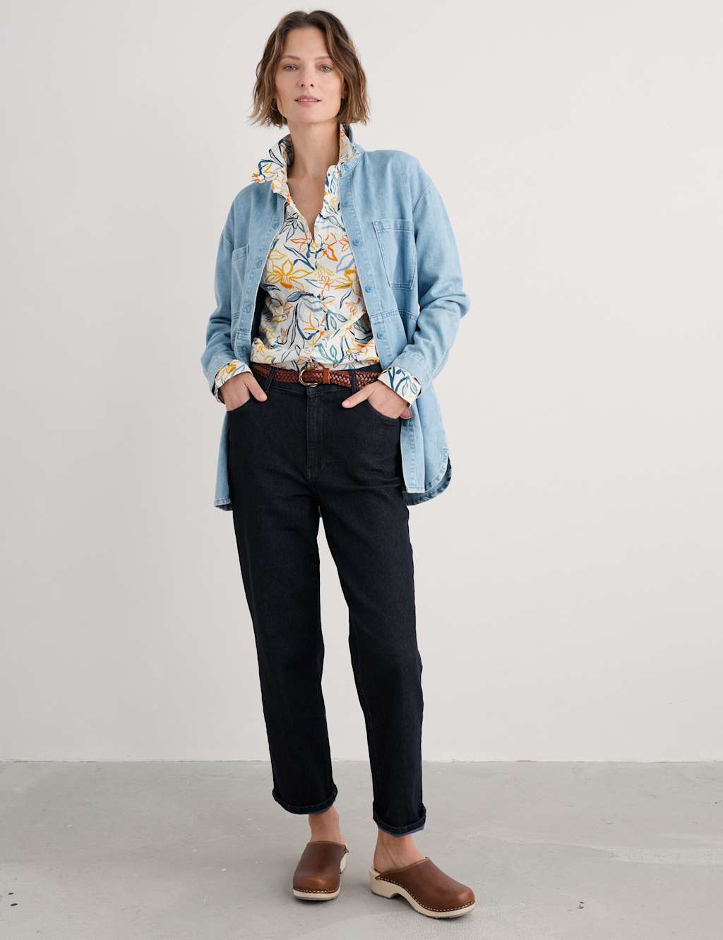 Pure Cotton Floral Collared Shirt 3 of 5
