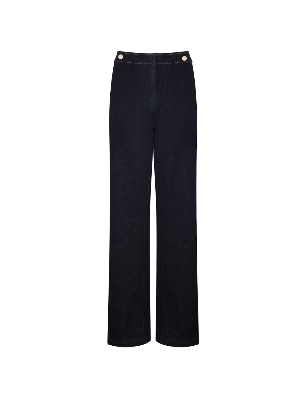 Mid Rise Button Detail Wide Leg Jeans 2 of 3