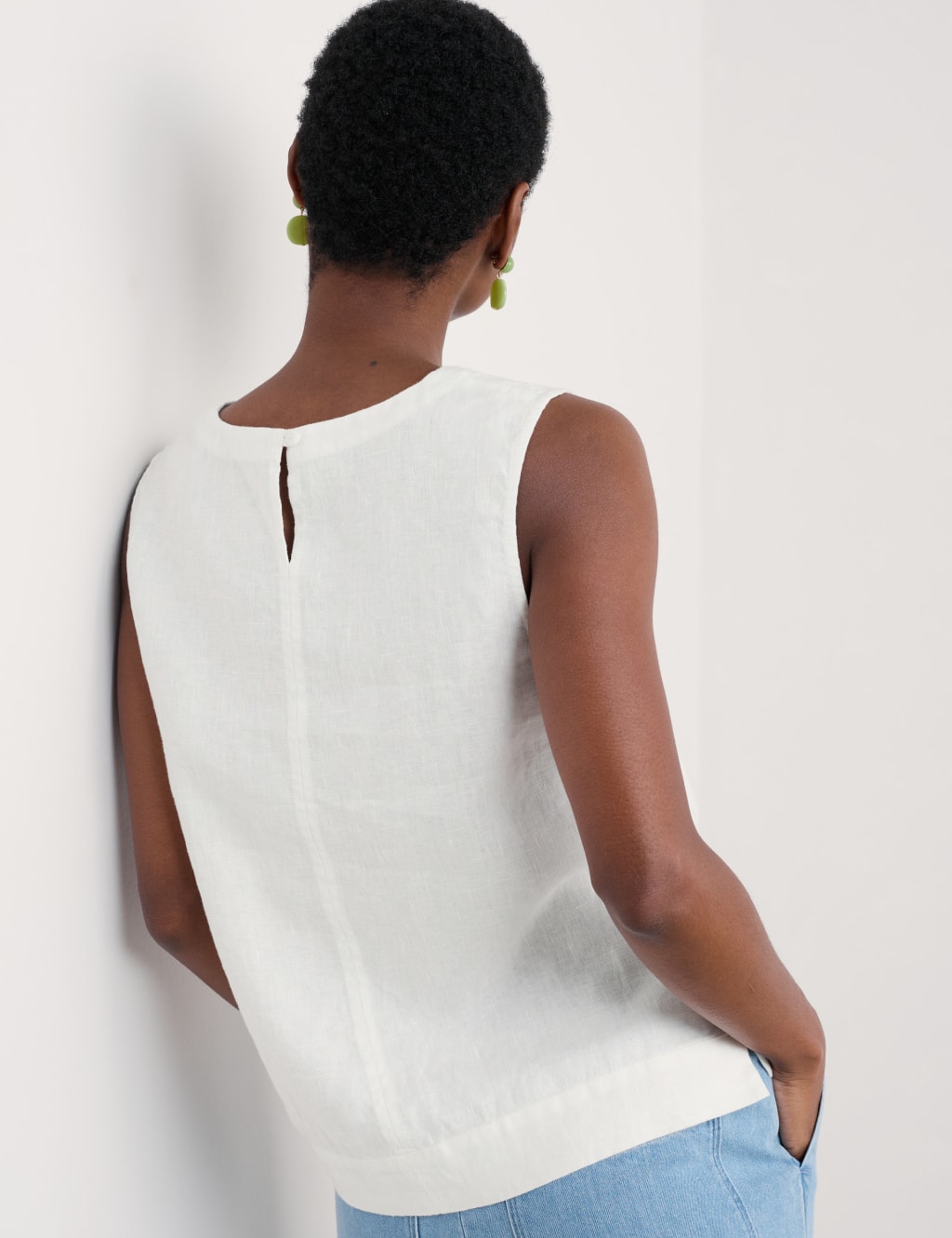 Pure Linen Round Neck Vest 4 of 4