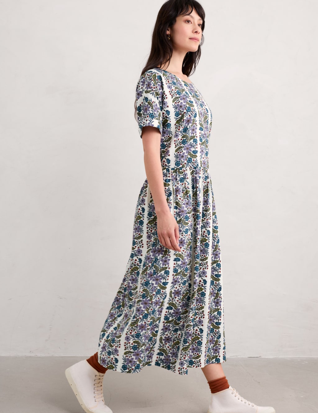 Pure Cotton Floral Midaxi Waisted Dress | Seasalt Cornwall | M&S