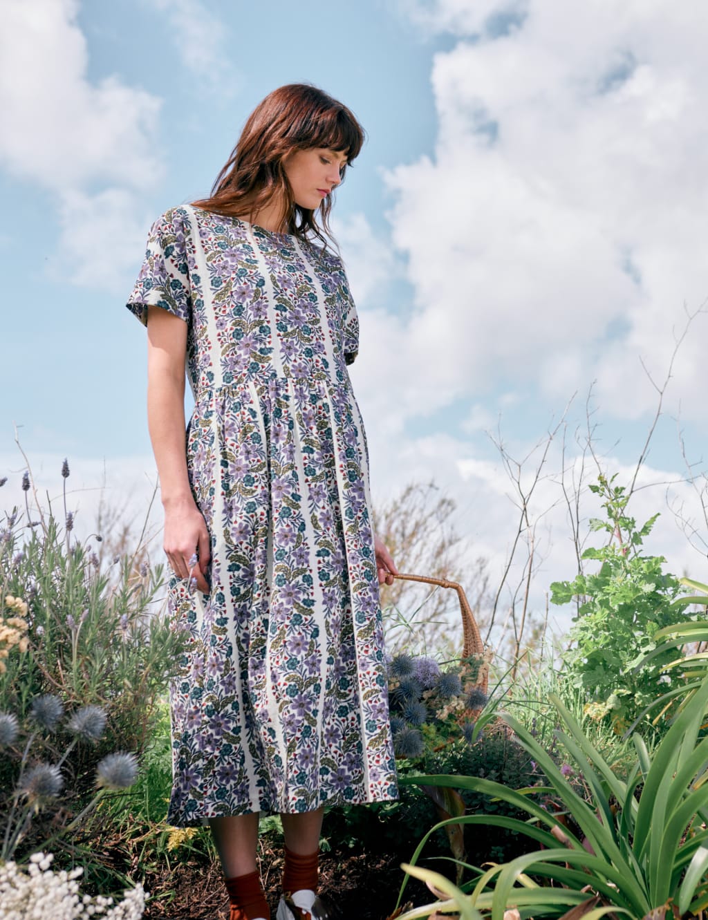 Pure Cotton Floral Midaxi Waisted Dress | Seasalt Cornwall | M&S